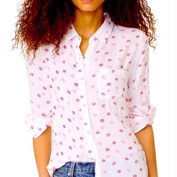 Rails Rosci KISS Me Down Button Down shirt XS - Picture 1 of 16